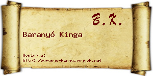 Baranyó Kinga névjegykártya