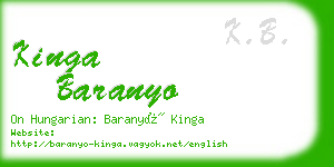 kinga baranyo business card